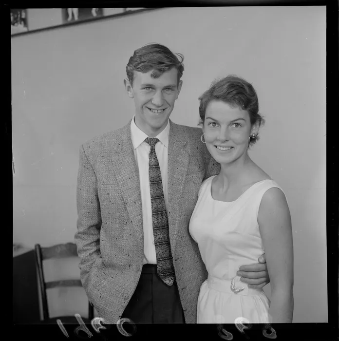 Engagement of Vernon Wright and Dinah Priestley, probably Wellington Region