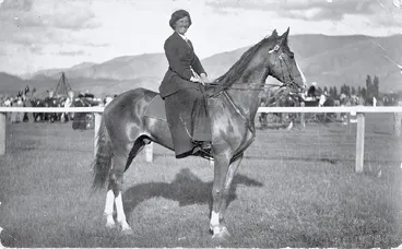 Image: Miss Stewart riding side saddle