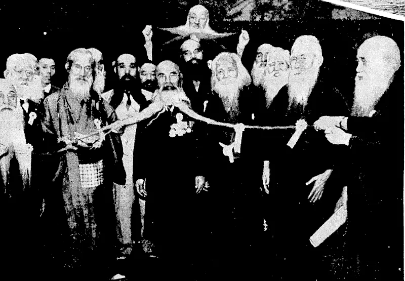 The longest beard in the-world' is said to belong to Mr. Naojiro Koto, a 72-yeqr-old Japanese resident, of Tokio. (Evening Post, 04 February 1937)