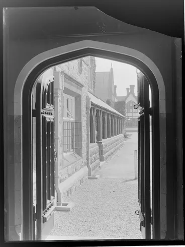 Image: A view of the quad from inside the doorway, Christ's College, Christchurch