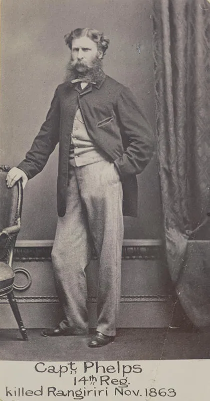 "Capt. Phelps, 14th Reg., killed Rangiriri Nov. 1863"