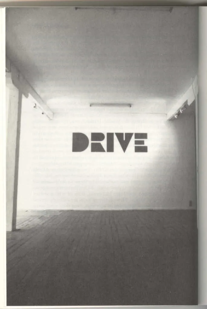 Black and White Photograph of Julian Dashper work, "Drive"