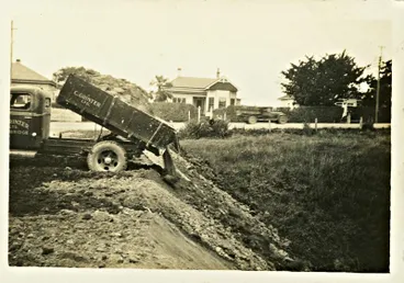 Dumping soil from Garden Place Hill Image: Dumping soil from Garden Place Hill
