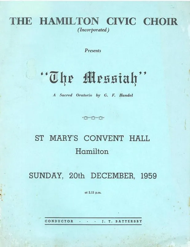Hamilton Civic Choir Concert Programme