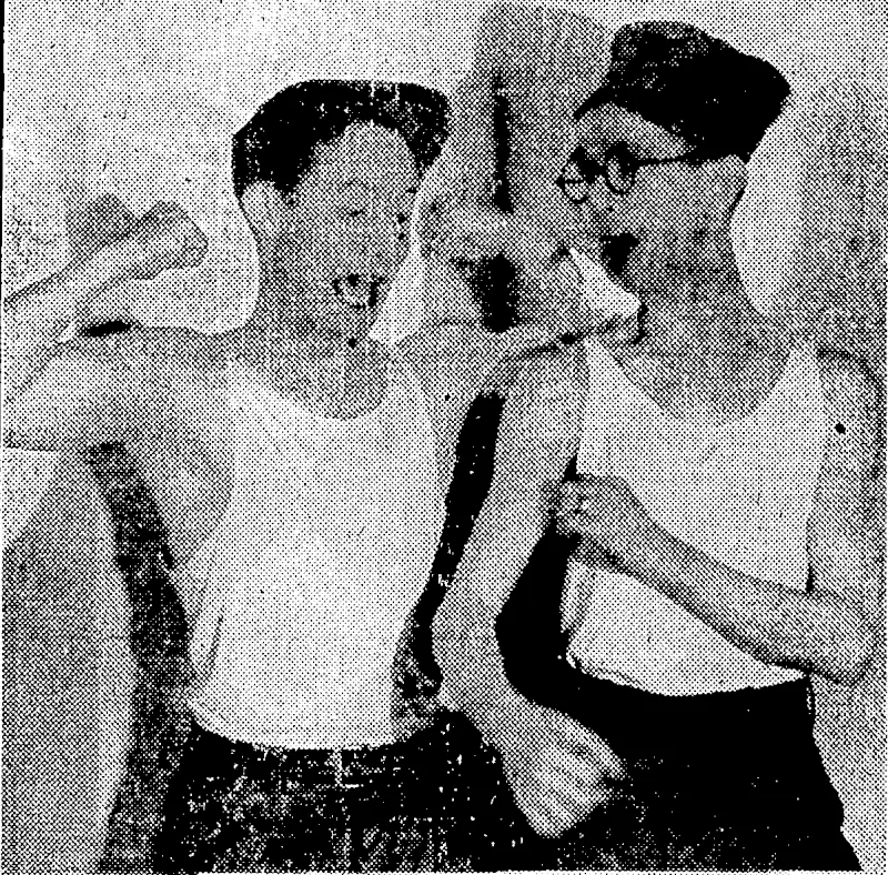 Bert Wheeler and Robert Woolsey, who supply the main portion of the comedy in "Half Shot at Sunrise,"- which comes to the Regent Theatre during the holiday season. ' (Evening Post, 02 April 1931)