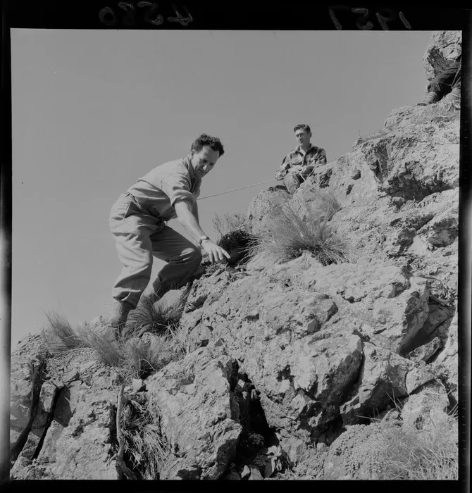 Rock climbing at Titahi Bay, Wellington