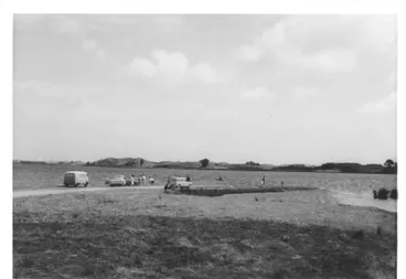 People & Vehicles on shore of Lake Horowhenua, 1969 Image: People & Vehicles on shore of Lake Horowhenua, 1969