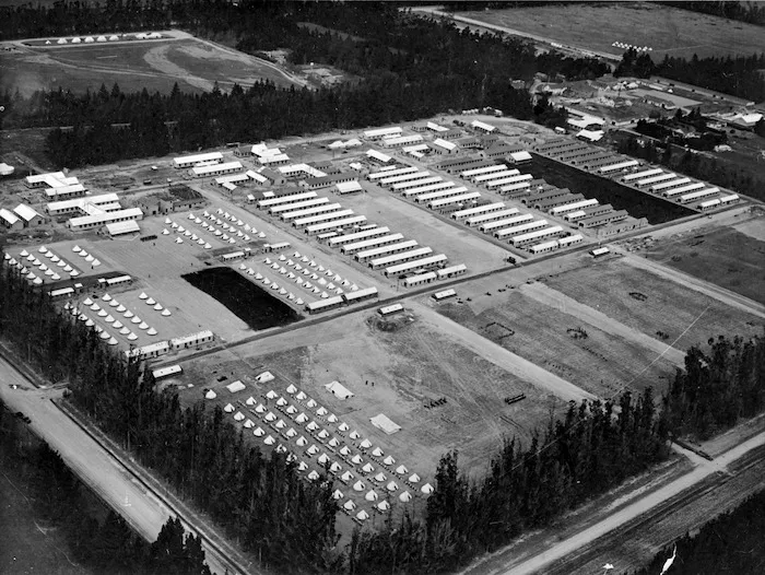 Aerial view of Burnham Military Camp, Canterbury