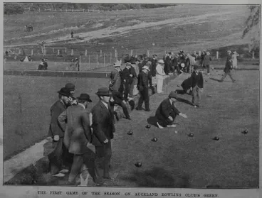 Image: The first game of the season on Auckland Bowling Club's Green