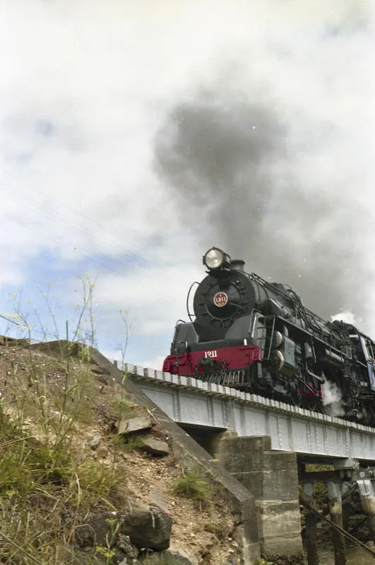 Photograph of locomotive J 1211 with excursion train
