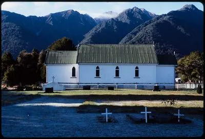 [Church at Fox Glacier, Winter Time, Whataroa, Westland, West Coast, South Island]