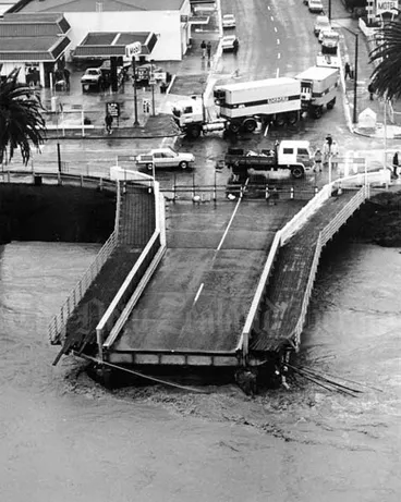 Bridge washout after Cyclone Bola Image: Bridge washout after Cyclone Bola