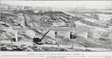 Image: Progress of Auckland's New Railway Station and Yards At Mechanics' Bay