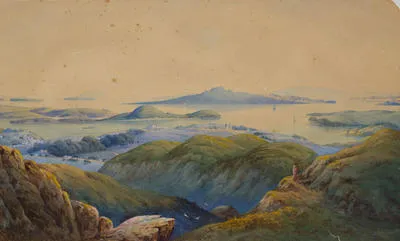 Auckland Harbour from Mt Eden