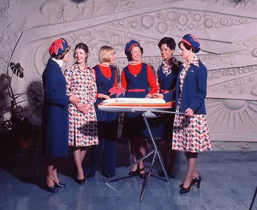 Image: Air Hostess Uniform 1975 Red and Blue 001