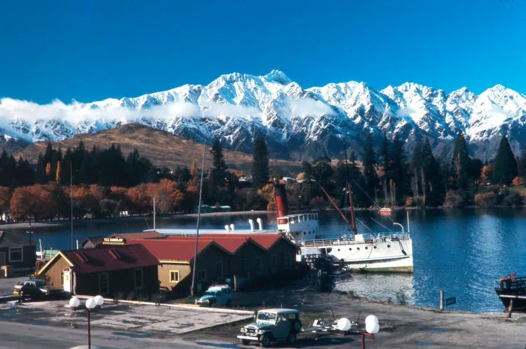 The Earnslaw at Queenstown Wharf, Lake Wakatipu, 1977
