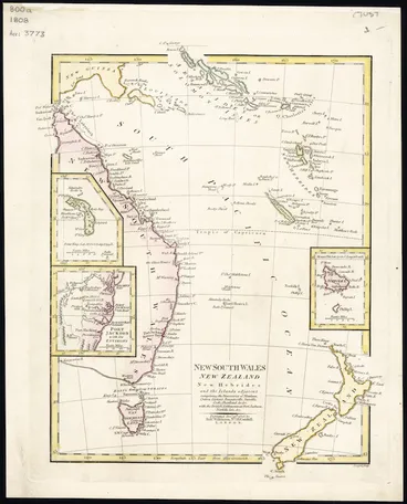 Image: New South Wales, New Zealand, New Hebrides and the islands adjacent : comprising the discoveries of Mendana, Quiros, Carteret, Bouganville, Surville, Cook, Shortland, &c. &c. with the British settlements at Port Jackson, Norfolk Island, &c.