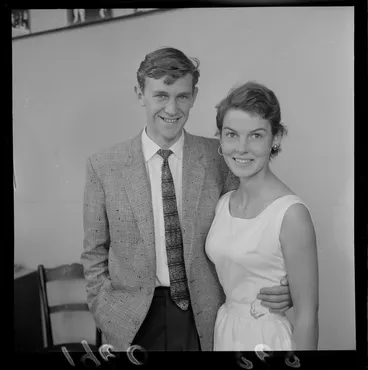 Image: Engagement of Vernon Wright and Dinah Priestley, probably Wellington Region