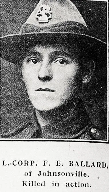 L.-Corp. F. E. Ballard, of Johnsonville, Killed in action