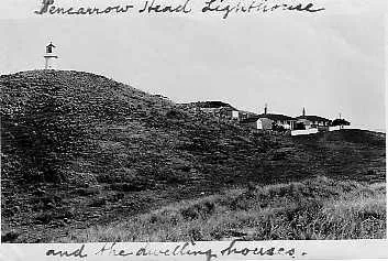 Photograph: Pencarrow Lighthouse and houses