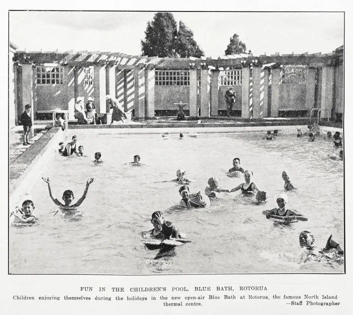 Fun in the children's pool, Blue Bath, Rotorua