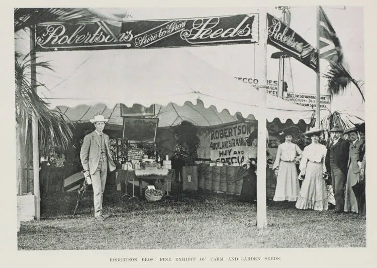 Robertson Bros fine exhibit of farm and garden seeds