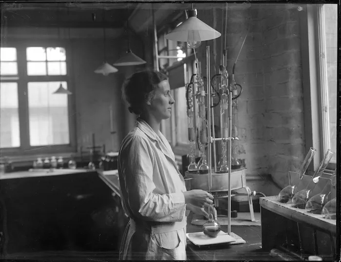 Woman inside a laboratory, Wallaceville Animal Research Centre