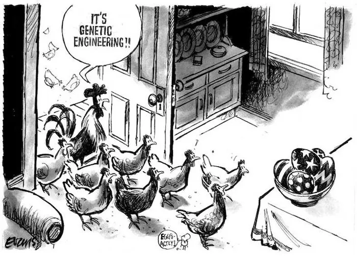 Evans, Malcolm 1945- :It's genetic engineering! New Zealand Herald, 13 April 2001.