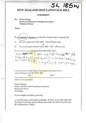 Image: Submission on the New Zealand Sign Language Bill
