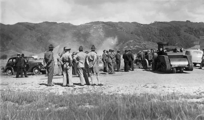 New Zealand designed Schofield tank undergoing tests at Trentham Military Camp