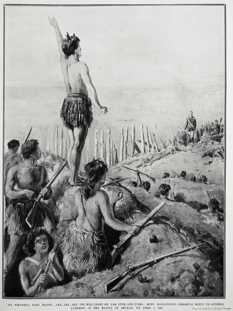 'Ka whawhai tonu matou, ake, ake, ake' (we will fight on for ever and ever)