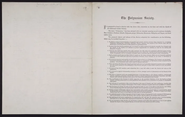 Polynesian Society circular by Stephenson Percy Smith