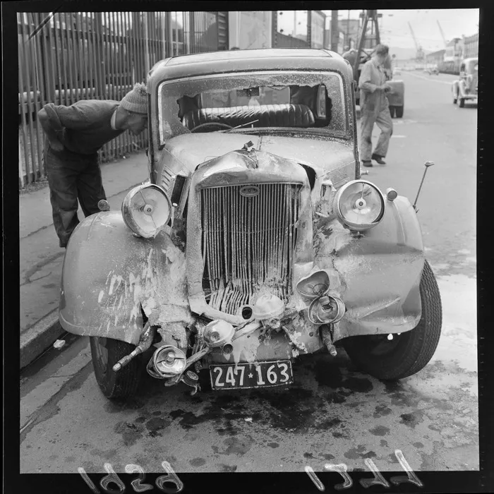 Car wreck following accident