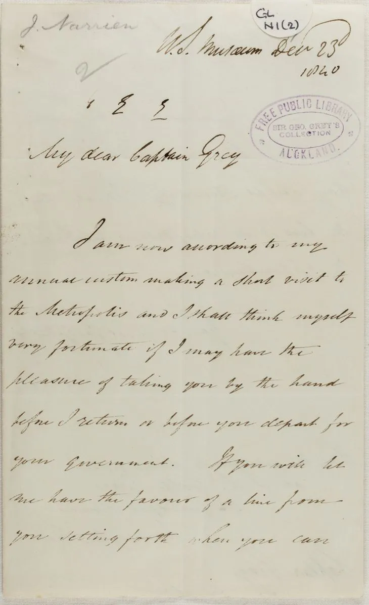 Letter to Sir George Grey, 23 December 1840