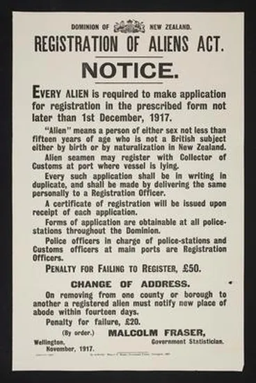 Image: Registration of Aliens Act