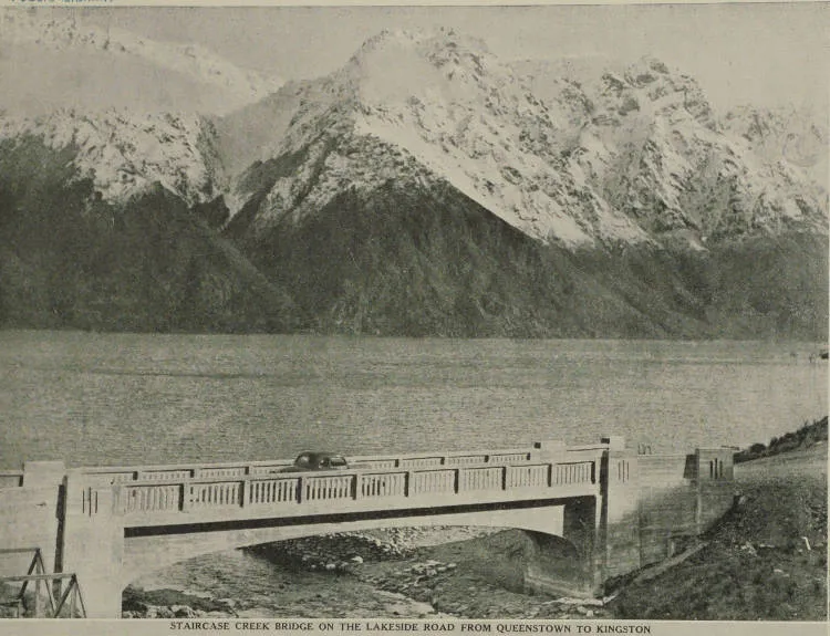 Staircase Creek bridge on the lakeside road from Queenstown to Kingston