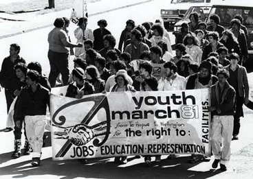 Youth march for rights, 1981 Image: Youth march for rights, 1981