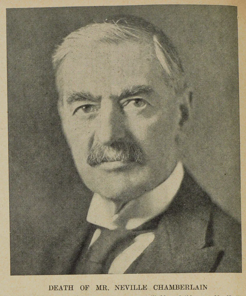 Death of Mr. Neville Chamberlain