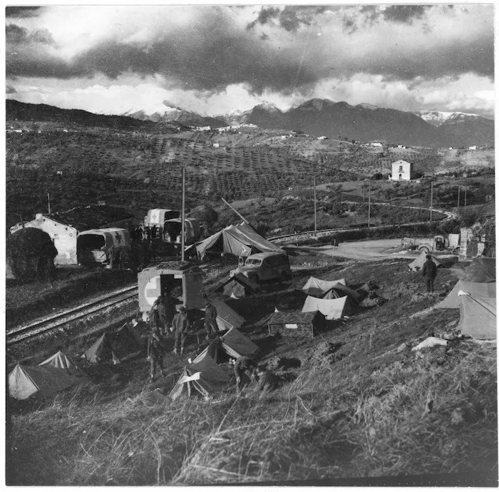 New Zealand advanced dressing station, near Atessa, Italy, during World War 2