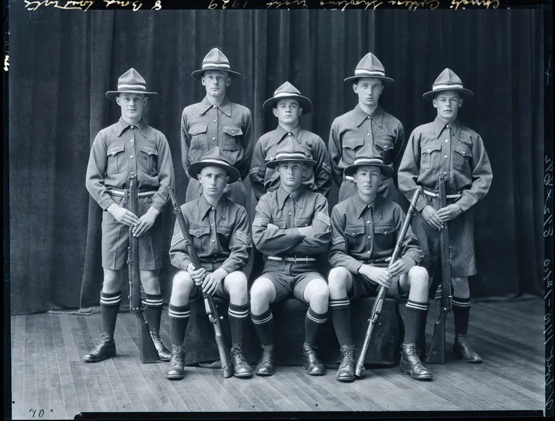Film Negative: Christ's College shooting eight 1929