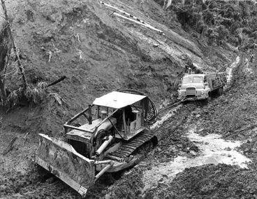 Image: Fletcher Construction Co Ltd, Civil Engineering Division - Christchurch-Lyttelton Road Tunnel: 1962 during construction - extensive rock bolting