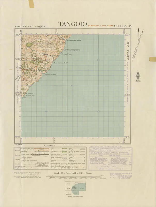 Topographical map, Tangoio