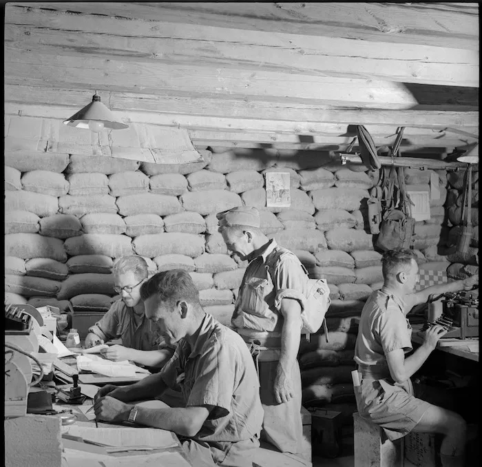 Underground orderly room in the Western Desert