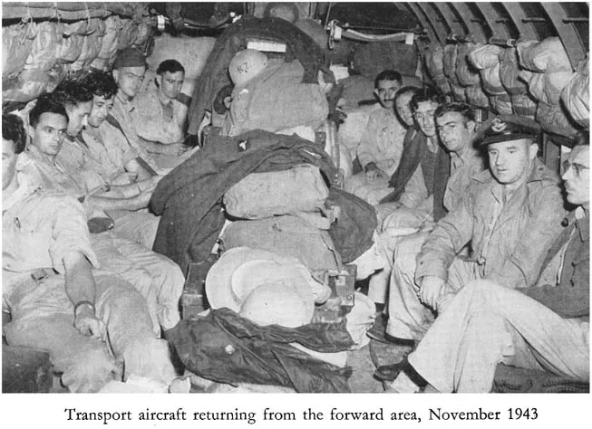 Transport aircraft returning from the forward area, November 1943