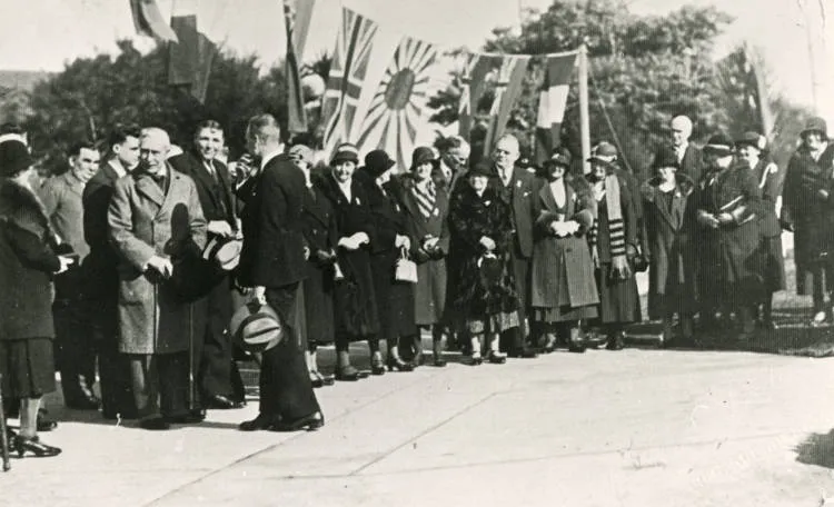 Lord Bledisloe at the Arbor Day ceremony, Civic Reserve, Birkenhead.