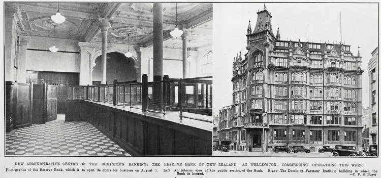 New Administrative Centre of the Dominion's Banking: The Reserve Bank of New Zealand, At Wellington, Commencing Operations This Week