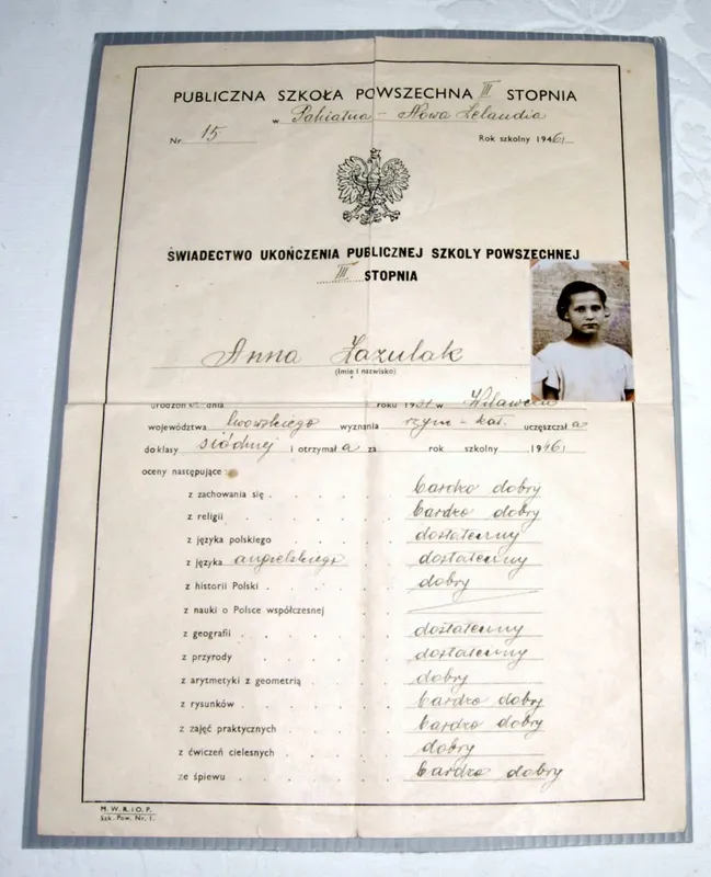 Document - Polish School Report Certificate