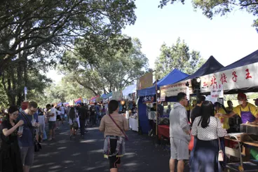 Image: Food stalls, Auckland Lantern Festival.