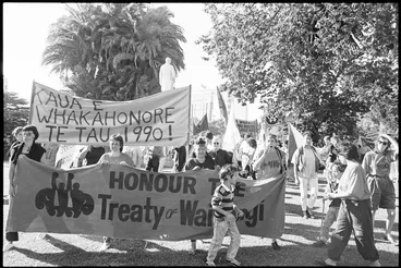 Sesquicentennial demonstration, Albert Park, 1990 Image: Sesquicentennial demonstration, Albert Park, 1990