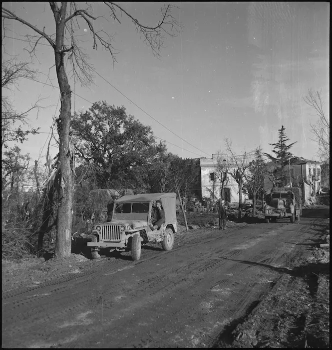 Typical scene in the forward areas of the Sangro River Front in Italy, World War II - Photograph taken by George Kaye